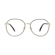 Round Black/Gold Eyeglasses