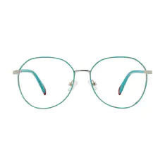 Round Green/Silver Eyeglasses