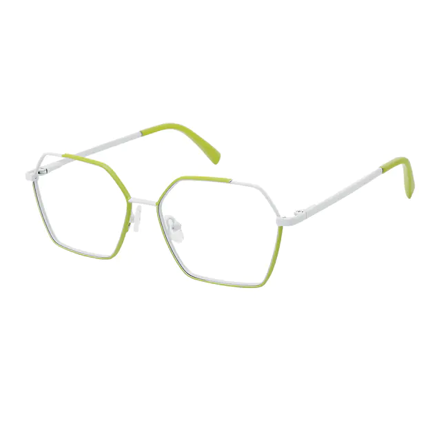 Square Green/White Eyeglasses