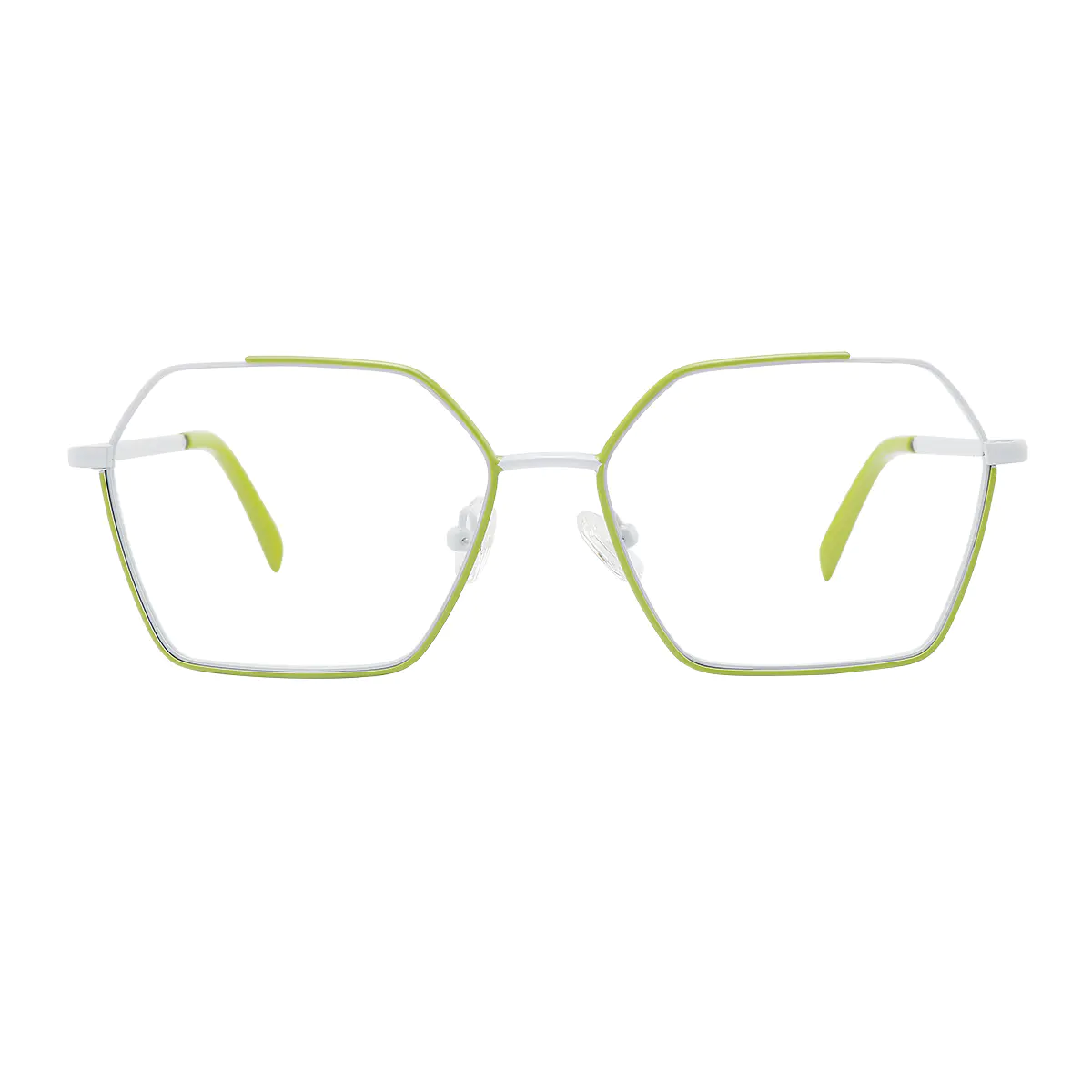 Square Green/White Eyeglasses