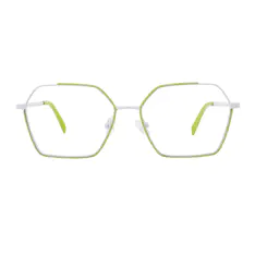Square Green/White Eyeglasses