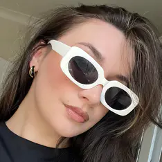 Rectangle White Sunglasses