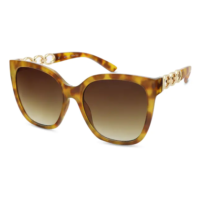 Geometric Ivory Tortoiseshell Sunglasses