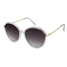 Oval Clear/Gold Sunglasses