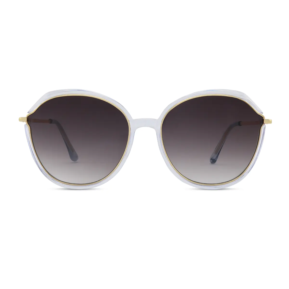 Oval Clear/Gold Sunglasses