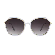 Oval Clear/Gold Sunglasses