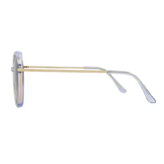 Oval Clear/Gold Sunglasses