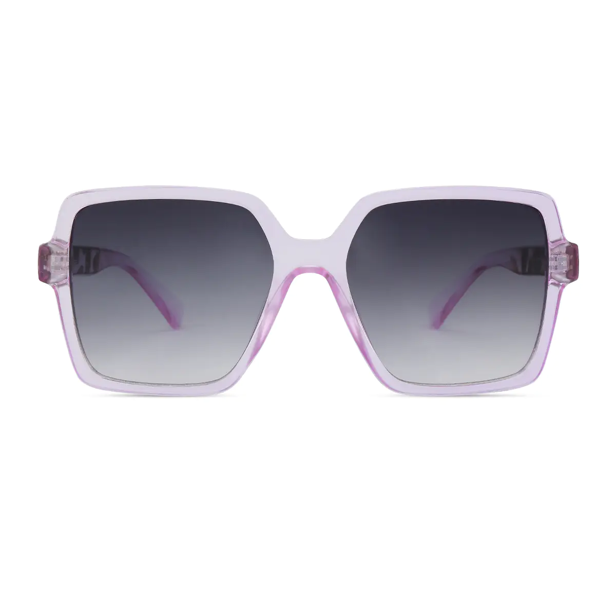 Square Transparent Purple Sunglasses