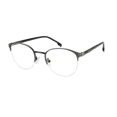 Oval Matte Gray Eyeglasses