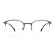 Oval Matte Gray Eyeglasses