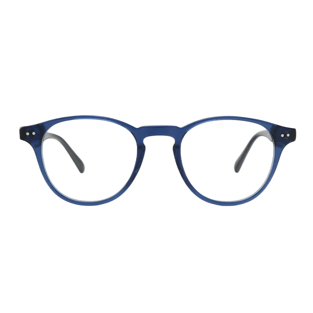 Oval Blue Eyeglasses
