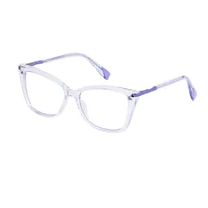 Rectangle Transparent Purple Eyeglasses