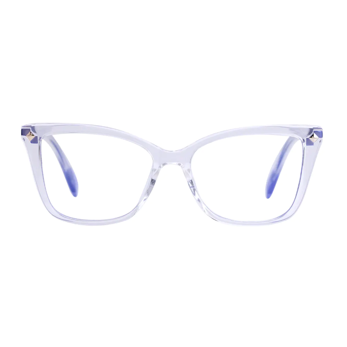 Rectangle Transparent Purple Eyeglasses