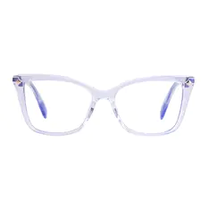 Rectangle Transparent Purple Eyeglasses