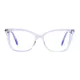 Rectangle Transparent Purple Eyeglasses