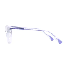 Rectangle Transparent Purple Eyeglasses