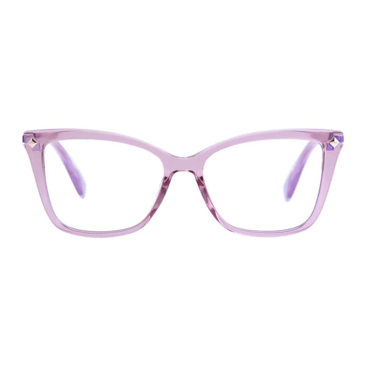 Rectangle Transparent Pink Eyeglasses