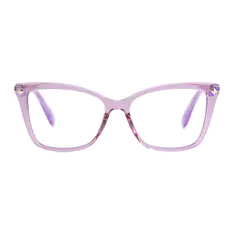 Rectangle Transparent Pink Eyeglasses