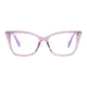 Rectangle Transparent Pink Eyeglasses