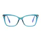 Rectangle Transparent Blue Eyeglasses