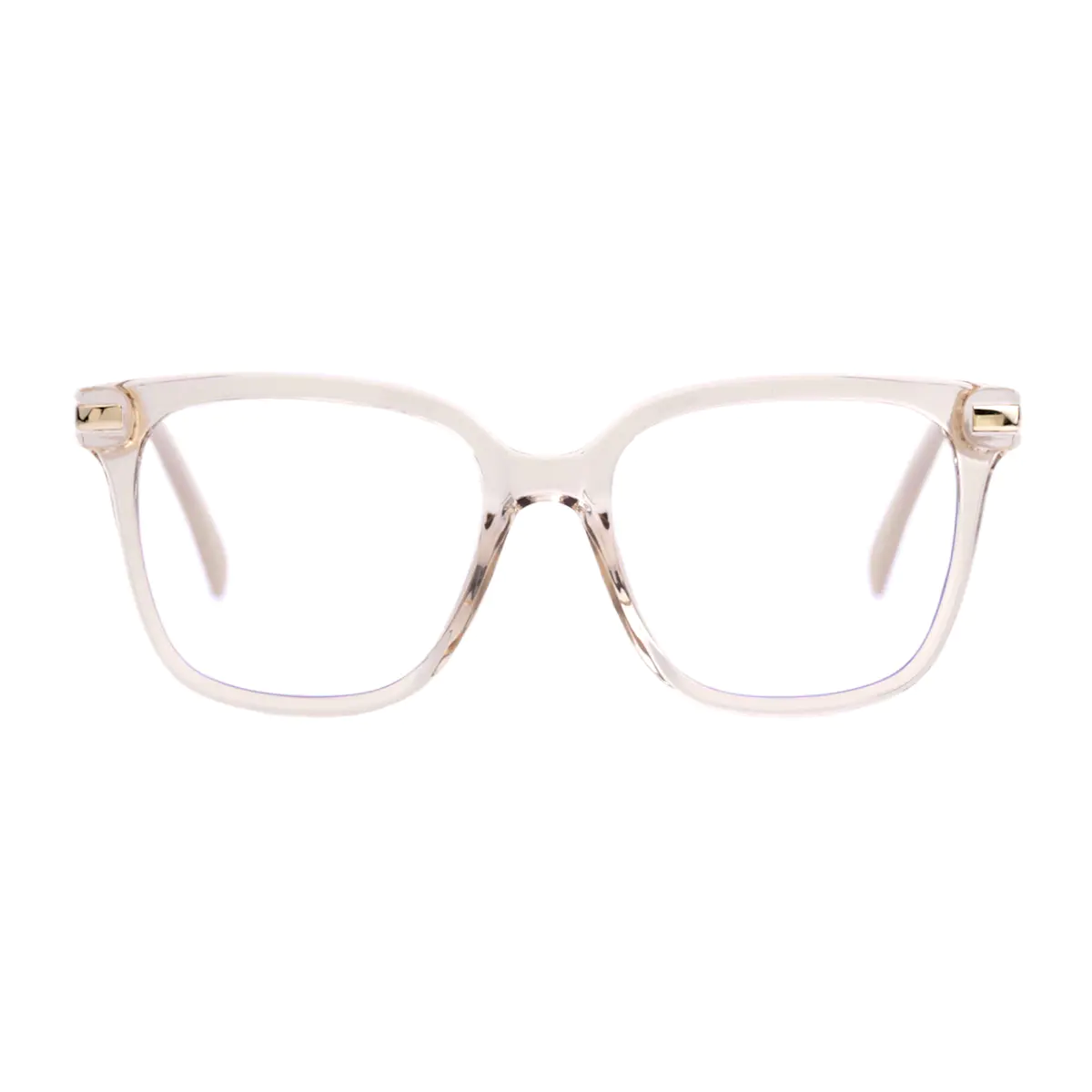 Square Transparent Amber Eyeglasses