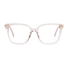 Square Transparent Amber Eyeglasses