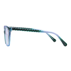 Oval Transparent Green Eyeglasses