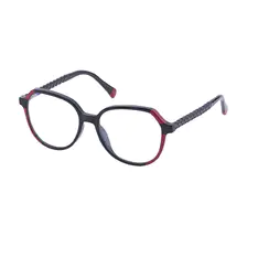 Geometric Black/Red Eyeglasses