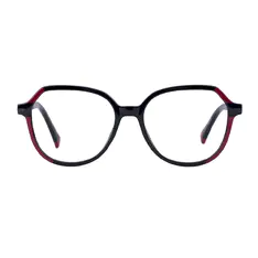 Geometric Black/Red Eyeglasses