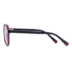 Geometric Black/Red Eyeglasses