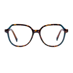 Geometric Blue/Tortoiseshell Eyeglasses