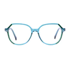Geometric Transparent Green Eyeglasses