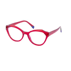 Geometric Transparent Red Eyeglasses