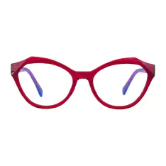 Geometric Transparent Red Eyeglasses