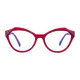 Geometric Transparent Red Eyeglasses