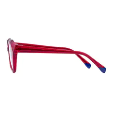 Geometric Transparent Red Eyeglasses