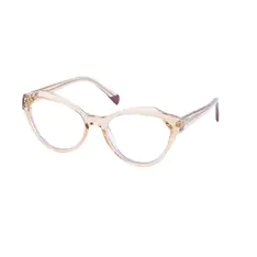 Geometric Transparent Amber Eyeglasses