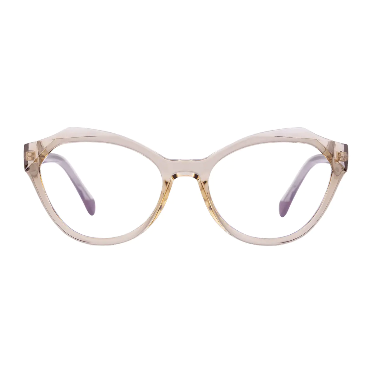 Geometric Transparent Amber Eyeglasses