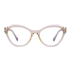 Geometric Transparent Amber Eyeglasses