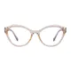 Geometric Transparent Amber Eyeglasses