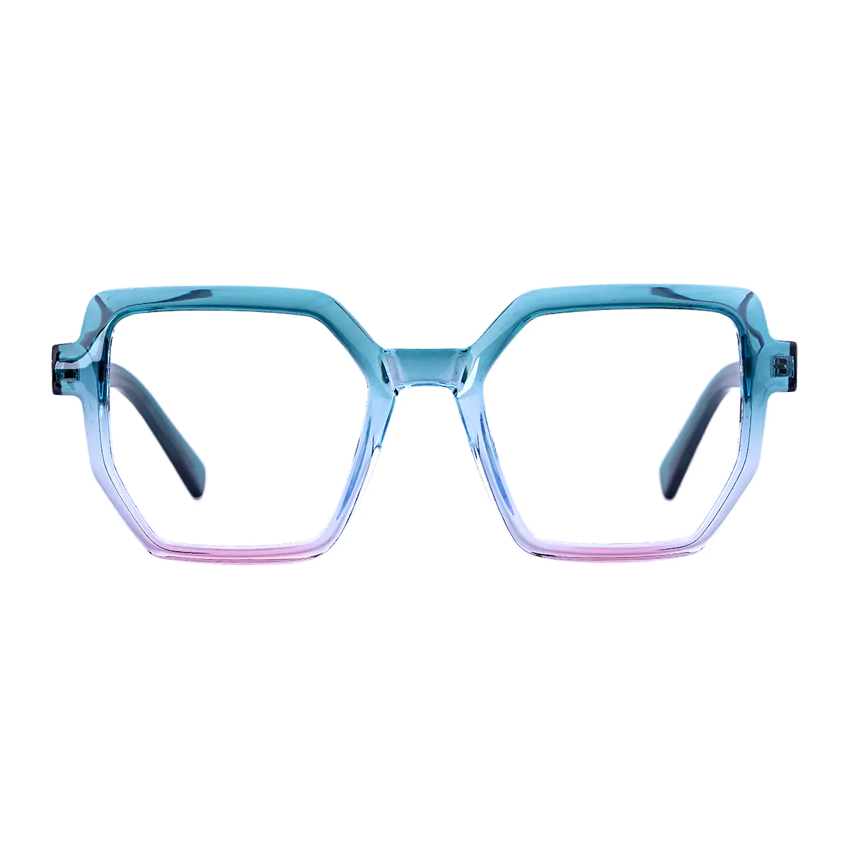 Geometric Green/Clear Eyeglasses