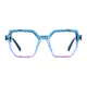 Geometric Green/Clear Eyeglasses