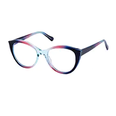 Oval Black/Red Eyeglasses