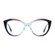 Oval Black/Red Eyeglasses