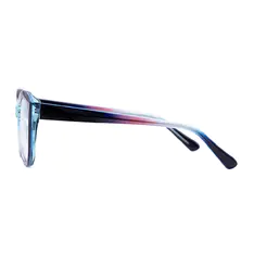 Oval Black/Red Eyeglasses