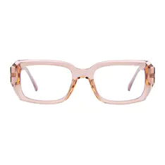 Rectangle Transparent Amber Eyeglasses
