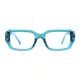 Rectangle Transparent Green Eyeglasses