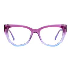 Geometric Transparent Purple Eyeglasses