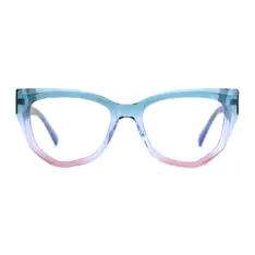 Geometric Transparent Blue Eyeglasses