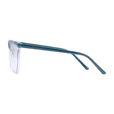 Geometric Transparent Blue Eyeglasses